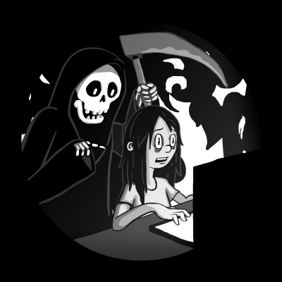 Karoshi Header Animation ( Grim Reaper controlling my life )